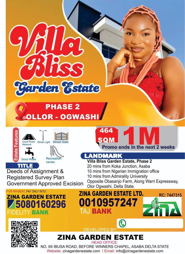 Villa Bliss Garden Estate Ogwashi Ewulu